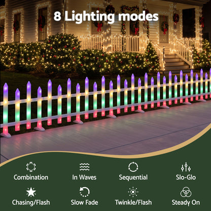 Dark Slate Gray Jingle Jollys 3m Solar Christmas Fence Lights Outdoor Garden Path Decor Multicolour 8pc Occasions > Christmas > Outdoor Decorations & Lights