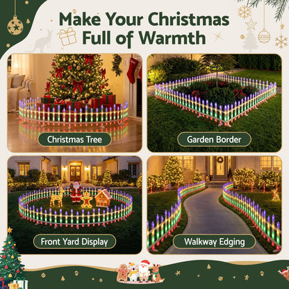 Seashell Jingle Jollys 3m Solar Christmas Fence Lights Outdoor Garden Path Decor Multicolour 8pc Occasions > Christmas > Outdoor Decorations & Lights