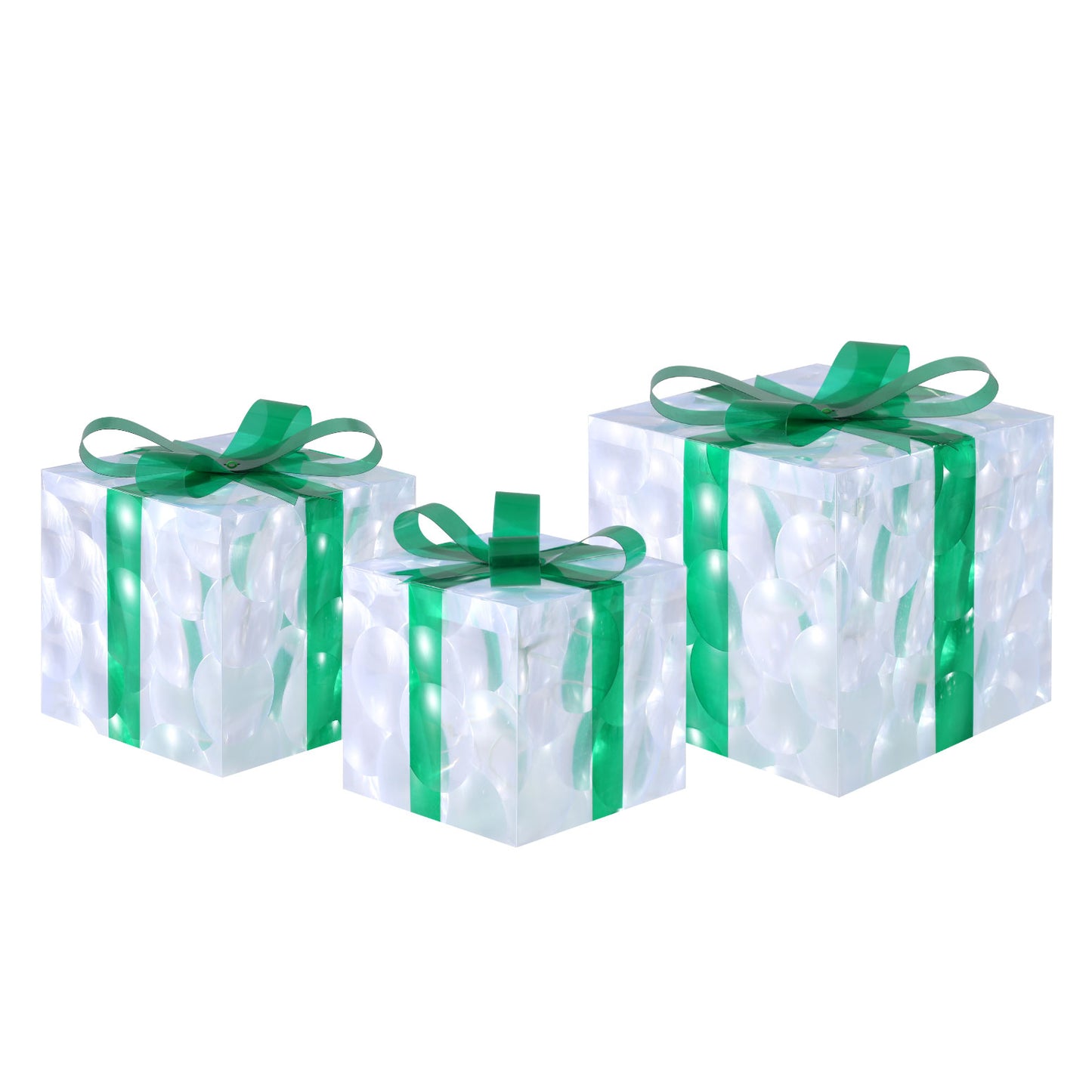 White Smoke 3 PCS Christmas Lights 70 LED Fairy Light Gift Box Jingle Jollys Christmas