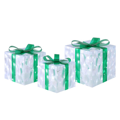 White Smoke 3 PCS Christmas Lights 70 LED Fairy Light Gift Box Jingle Jollys Christmas