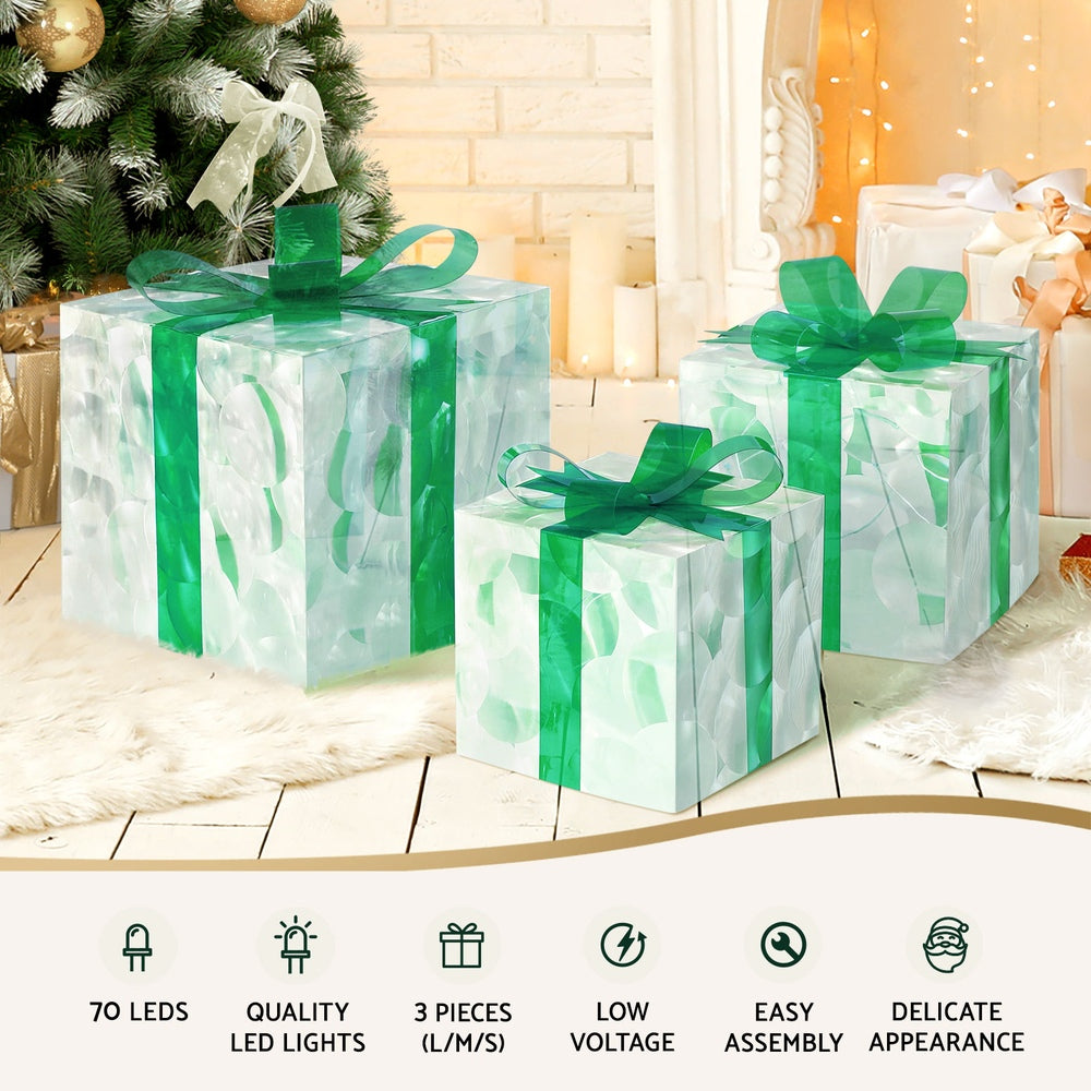 Seashell 3 PCS Christmas Lights 70 LED Fairy Light Gift Box Jingle Jollys Christmas