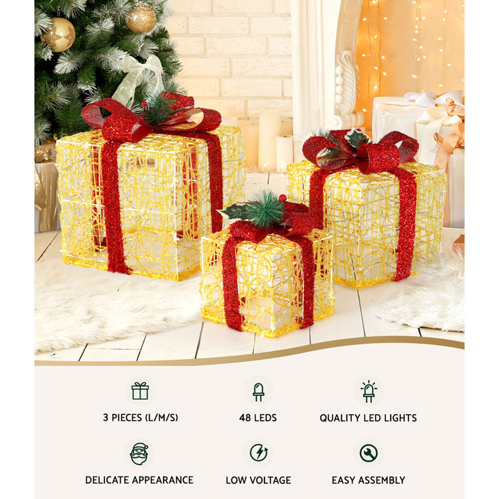 Seashell Jingle Jollys Christmas Lights Gift Box Set 3 PCS Set 48 LED Decorations Occasions > Christmas > Outdoor Decorations & Lights