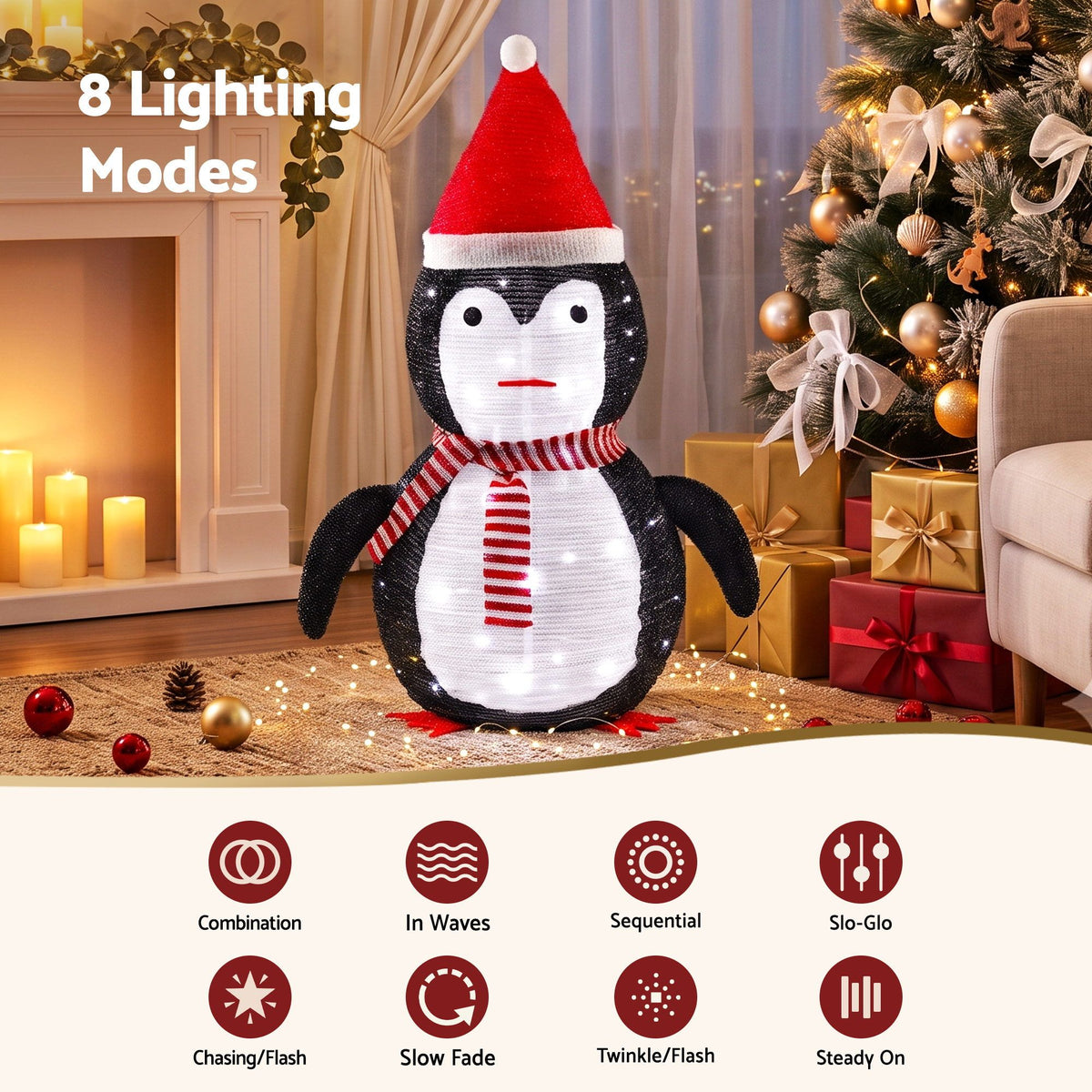 Seashell Jingle Jollys Christmas Penguin Light LED Christmas Decoration Pop Up Christmas Display 70cm Occasions > Christmas > Christmas Decorations