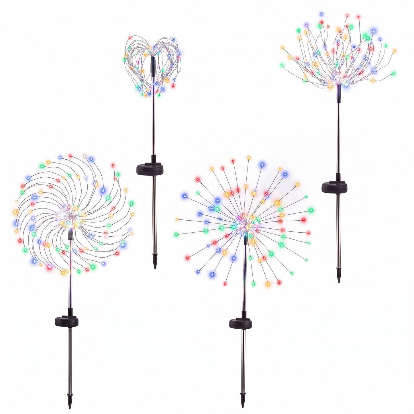 White Smoke Jingle Jollys 4 Pack Christmas Path Lights Solar Firework Garden Decoration Multicolour Occasions > Christmas > Outdoor Decorations & Lights