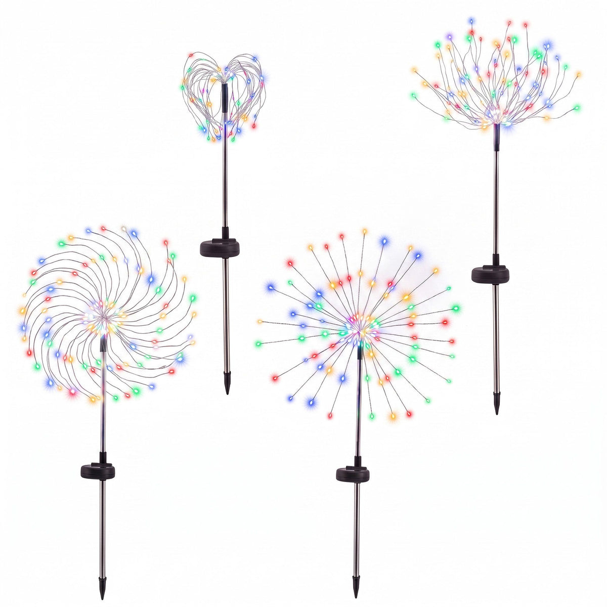 White Smoke Jingle Jollys 4 Pack Christmas Path Lights Solar Firework Garden Decoration Multicolour Occasions > Christmas > Outdoor Decorations & Lights
