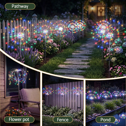 Black Jingle Jollys 4 Pack Christmas Path Lights Solar Firework Garden Decoration Multicolour Occasions > Christmas > Outdoor Decorations & Lights