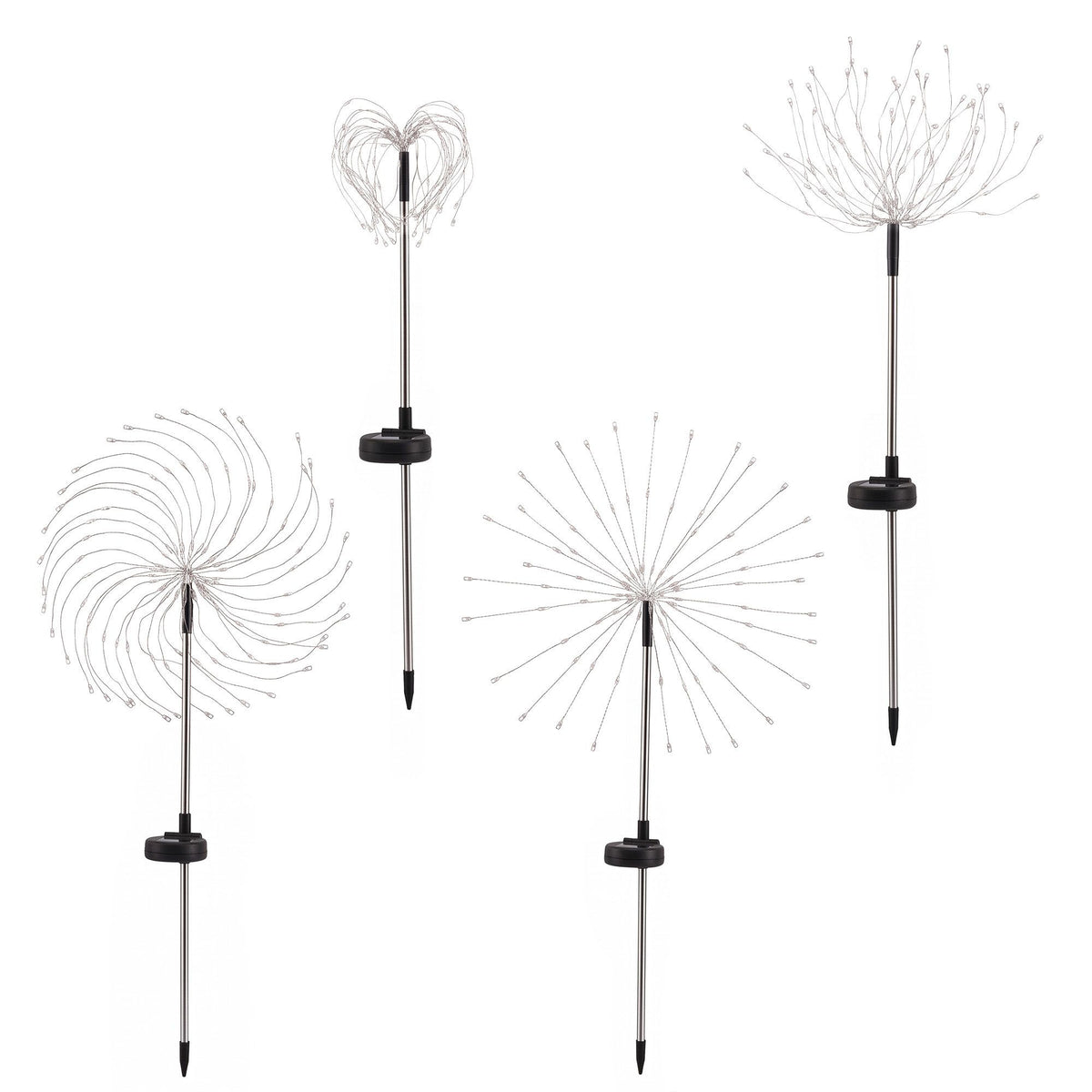 White Smoke Jingle Jollys 4 Pack Christmas Path Lights Solar Firework Garden Decoration Multicolour Occasions > Christmas > Outdoor Decorations & Lights