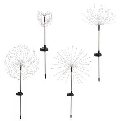 White Smoke Jingle Jollys 4 Pack Christmas Path Lights Solar Firework Garden Decoration Multicolour Occasions > Christmas > Outdoor Decorations & Lights