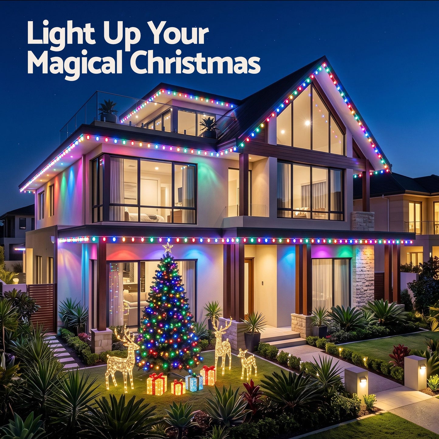 Midnight Blue Jingle Jollys 15M Christmas Lights Permanent String Eaves Light 36 LED Decoration Occasions > Christmas > Outdoor Decorations & Lights
