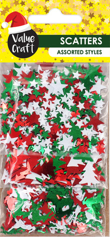 Rosy Brown XMAS Triple Scatters Pack, Star/Tree/ Reindeer, 21g Xmas