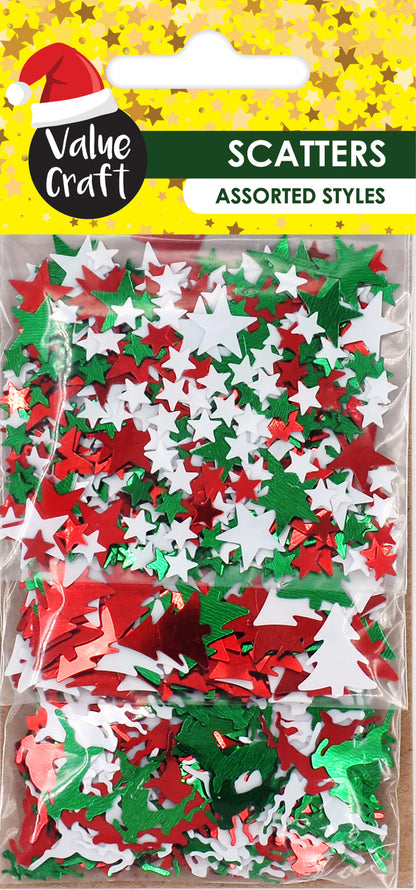 Rosy Brown XMAS Triple Scatters Pack, Star/Tree/ Reindeer, 21g Xmas