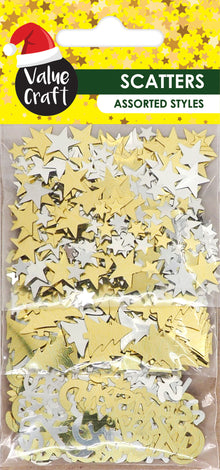 Tan XMAS Triple Scatters Pack, Star/Tree/ Text, 21g Xmas