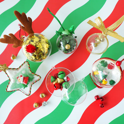 Lavender XMAS Fillable Baubles, Round Shape, 8cm, 4pk Xmas