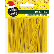 Goldenrod XMAS Twist Ties, Gold, 8cm, 800pcs Xmas