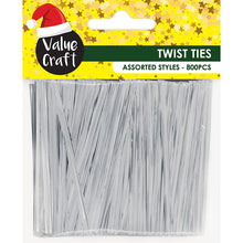 Gray XMAS Twist Ties, Silver, 8cm, 800pcs Xmas