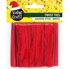 Firebrick XMAS Twist Ties, Red, 8cm, 800pcs Xmas