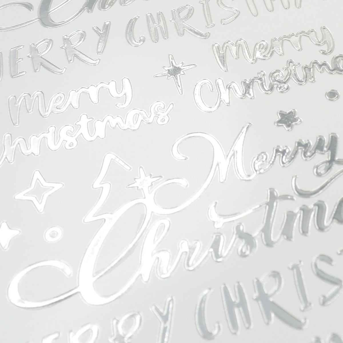 Lavender XMAS Metallic Stickers, Silver Merry Christmas Xmas