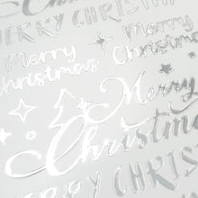 Lavender XMAS Metallic Stickers, Silver Merry Christmas Xmas