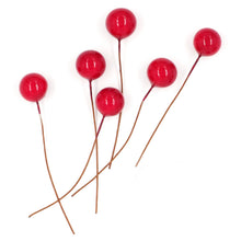 White Smoke XMAS Holly Red Berries Embellishments, 2cm, 24pk Xmas