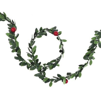 White Smoke XMAS Berry Leaf Trim, 2,5m Xmas