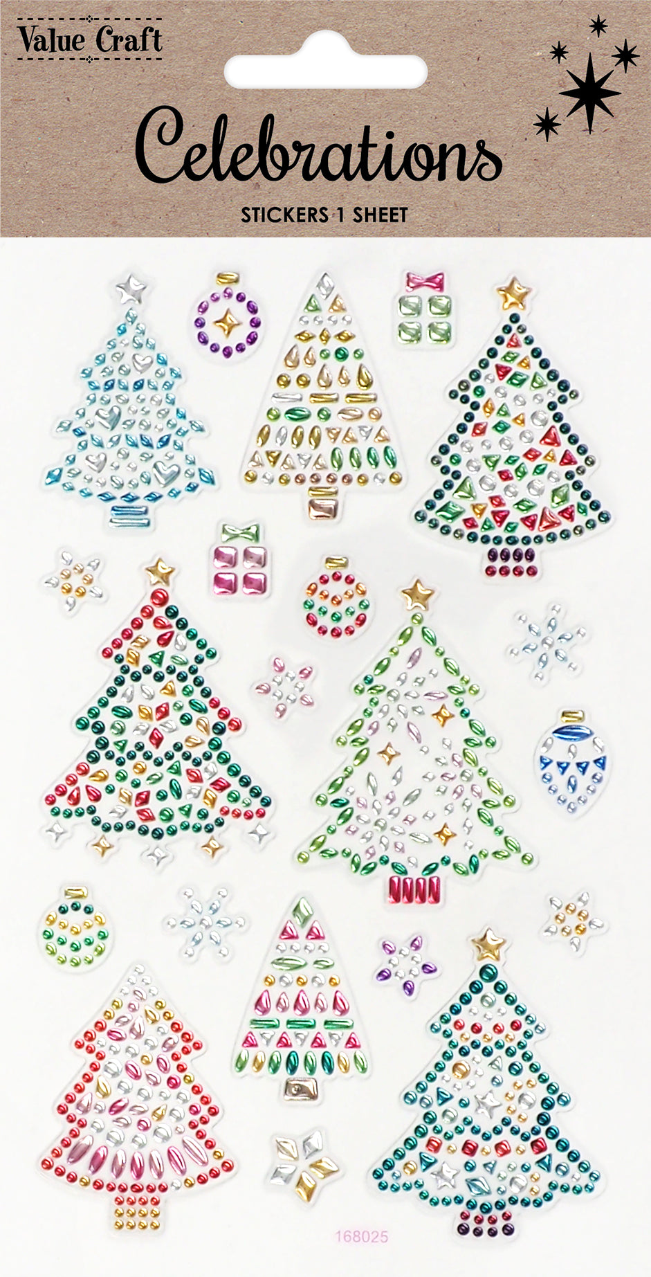 White Smoke XMAS Crystal Stickers, Trees Xmas
