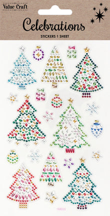 White Smoke XMAS Crystal Stickers, Trees Xmas