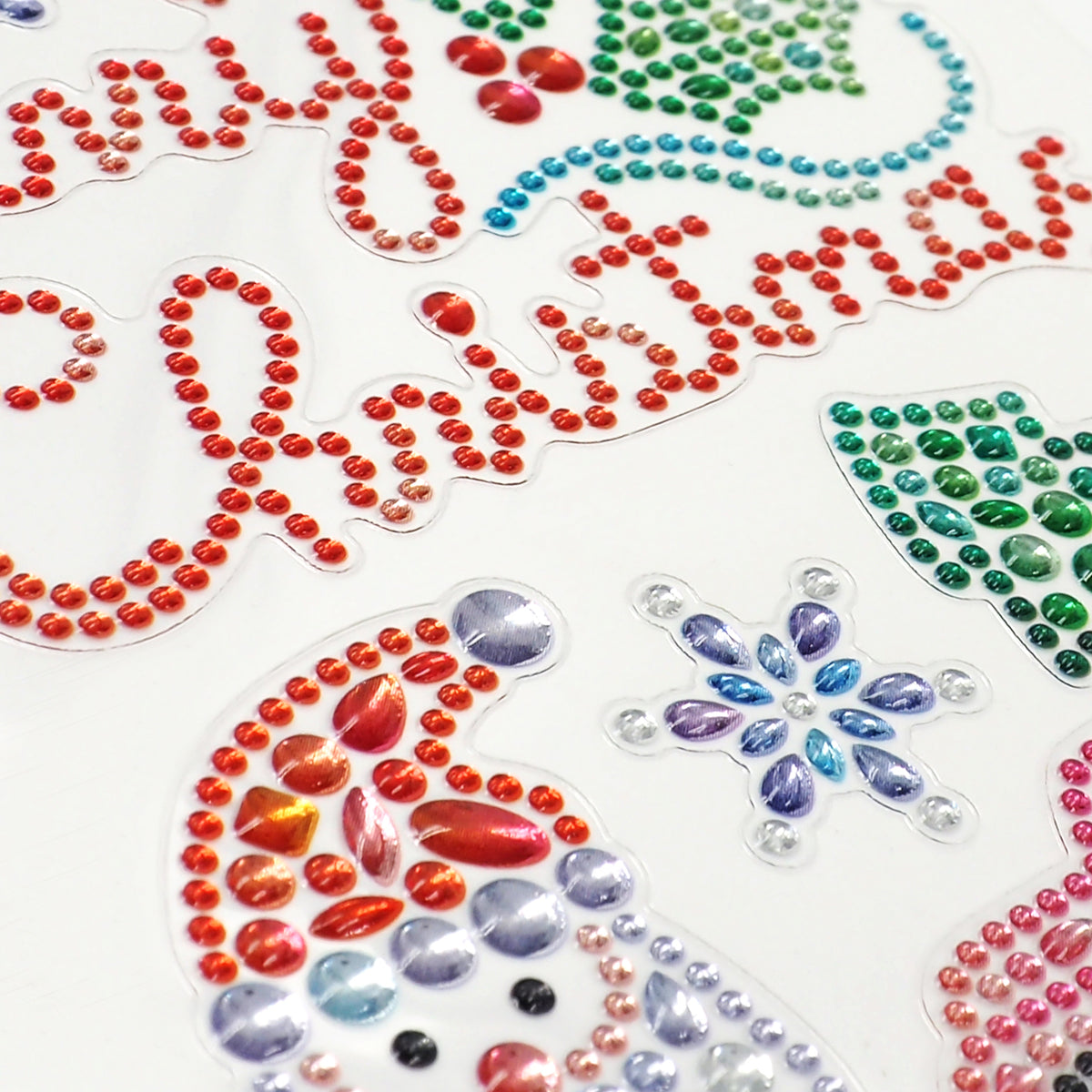 Seashell XMAS Crystal Stickers, Merry Christmas Xmas