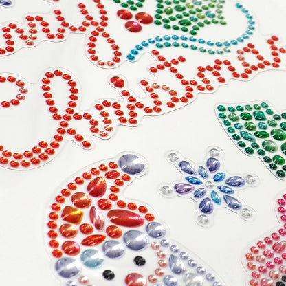 Seashell XMAS Crystal Stickers, Merry Christmas Xmas