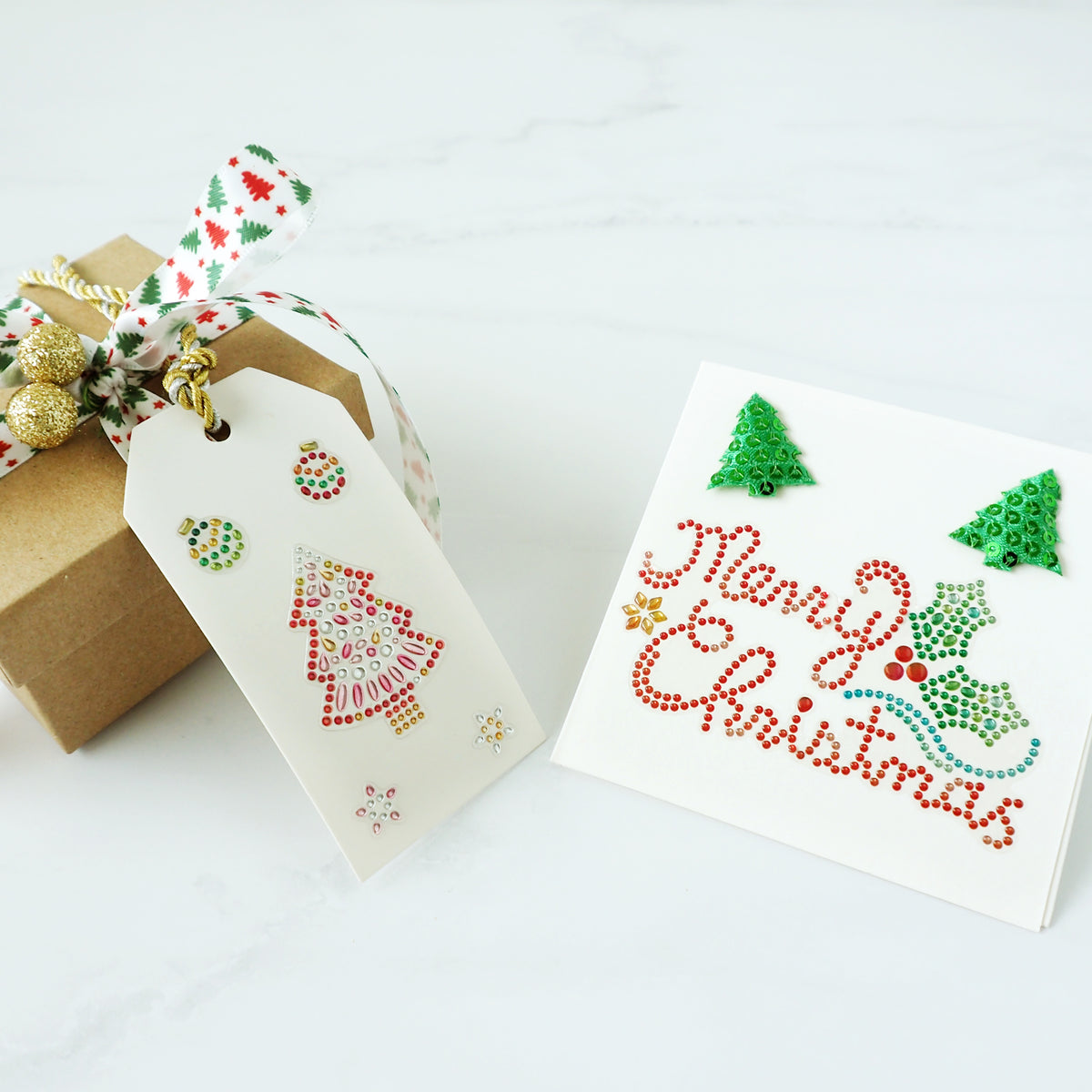 Lavender XMAS Crystal Stickers, Merry Christmas Xmas