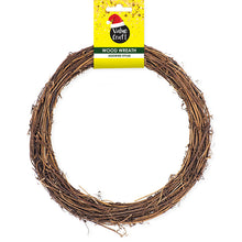 White Smoke XMAS Wood Wreath, Round, 24cm, 1pk Xmas