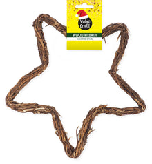 White Smoke XMAS Wood Wreath, Star, 26.5cm, 1pk Xmas