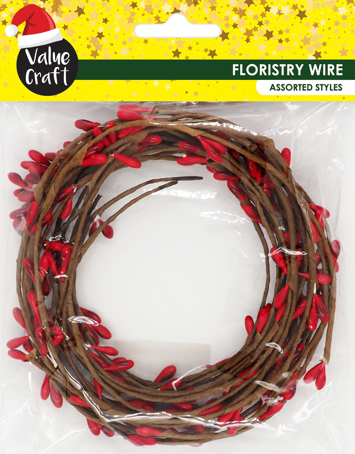 Lavender XMAS Floristry Wire, Red Berry, 65cm, 10pcs Xmas
