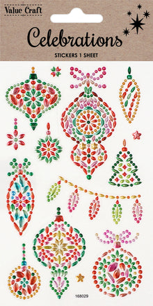 White Smoke XMAS Crystal Stickers, Baubles Xmas