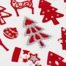 Misty Rose XMAS Glitter Stickers, Traditional Red Xmas