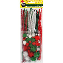 Misty Rose XMAS Crafting Kit with Chenille Sticks & Pom Poms, 76pcs Xmas