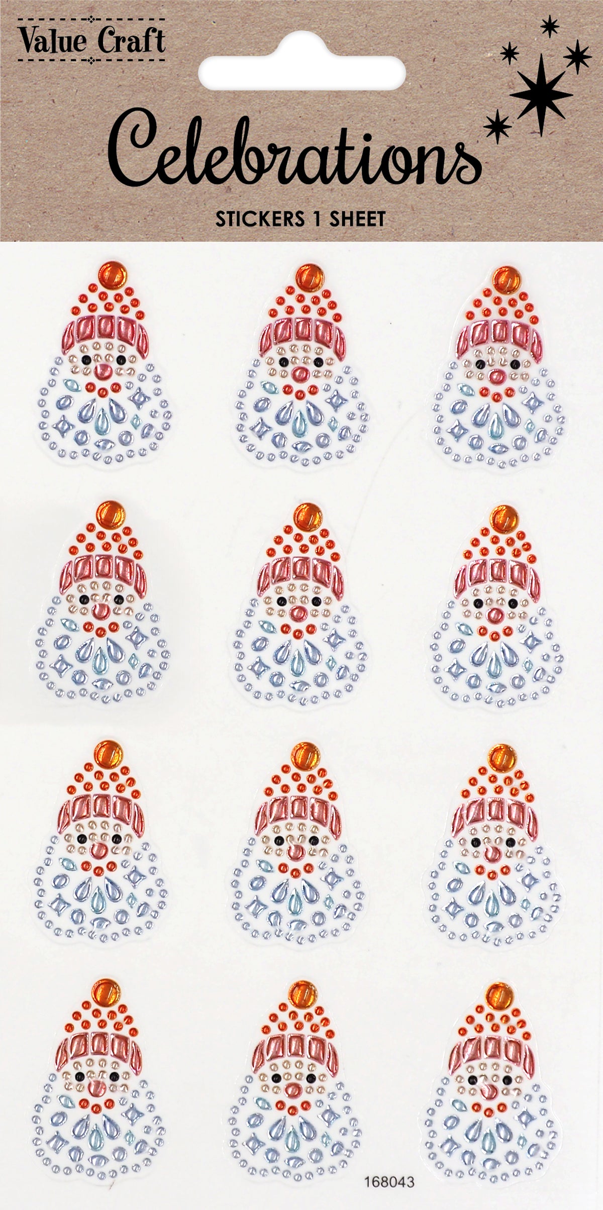 White Smoke XMAS Crystal Stickers, Santa Xmas