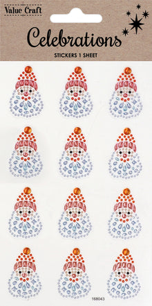 White Smoke XMAS Crystal Stickers, Santa Xmas