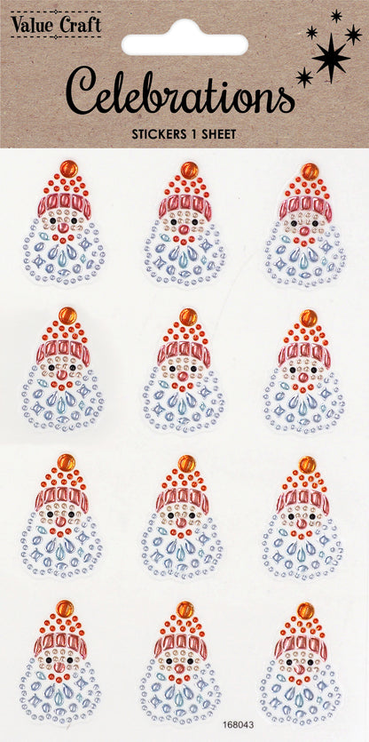 White Smoke XMAS Crystal Stickers, Santa Xmas