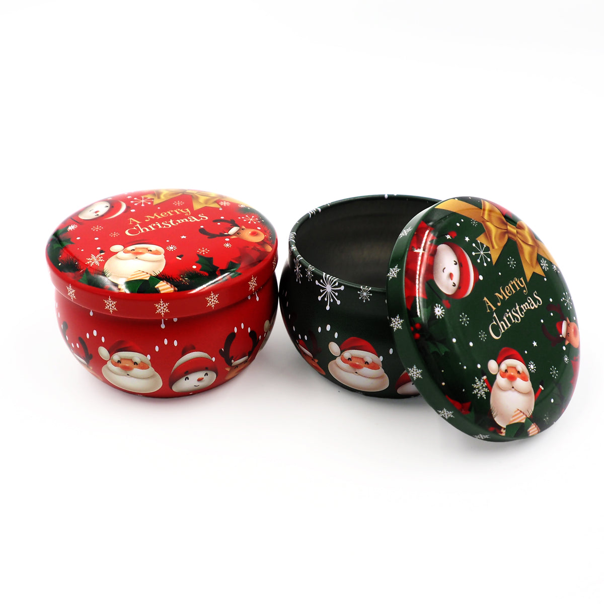 White Smoke XMAS Metal Mini Gift Tins, Assorted Designs, 5.5cm, 2pk Xmas