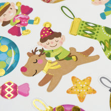 Lavender XMAS Glitter Stickers, Elves Xmas