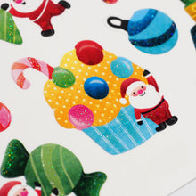 Lavender XMAS Glitter Stickers, Happy Santa Xmas