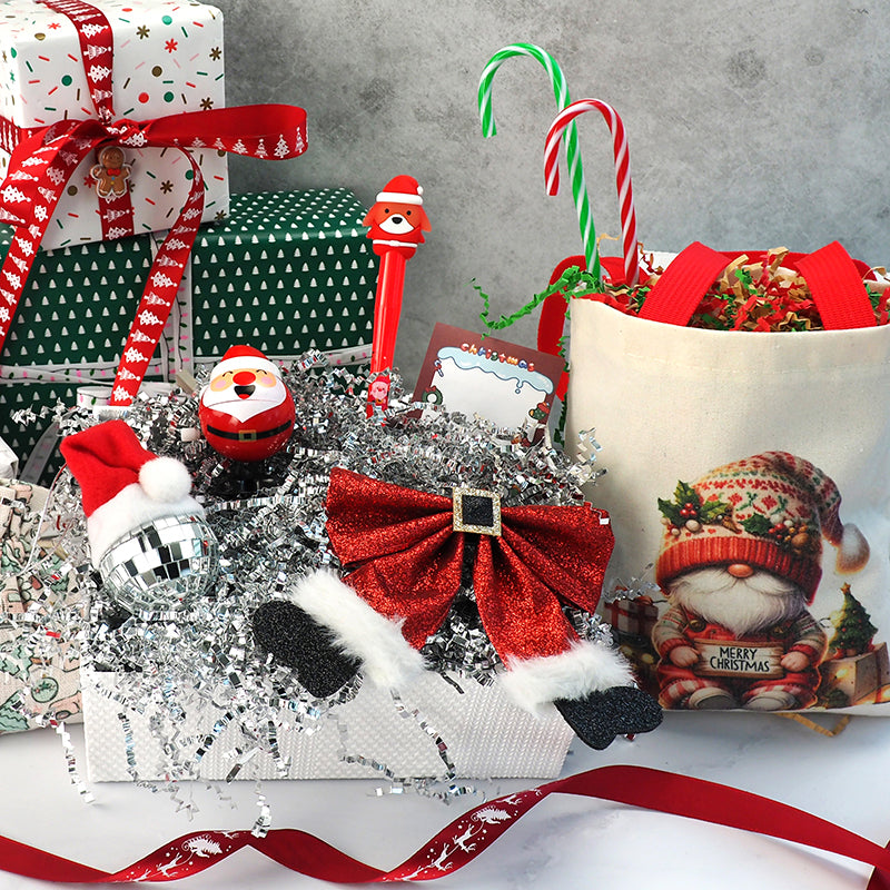 Dark Gray XMAS Paper Basket Filling, Silver, 36g Xmas