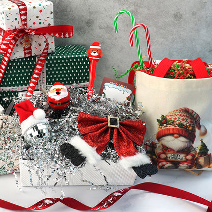 Dark Gray XMAS Paper Basket Filling, Silver, 36g Xmas