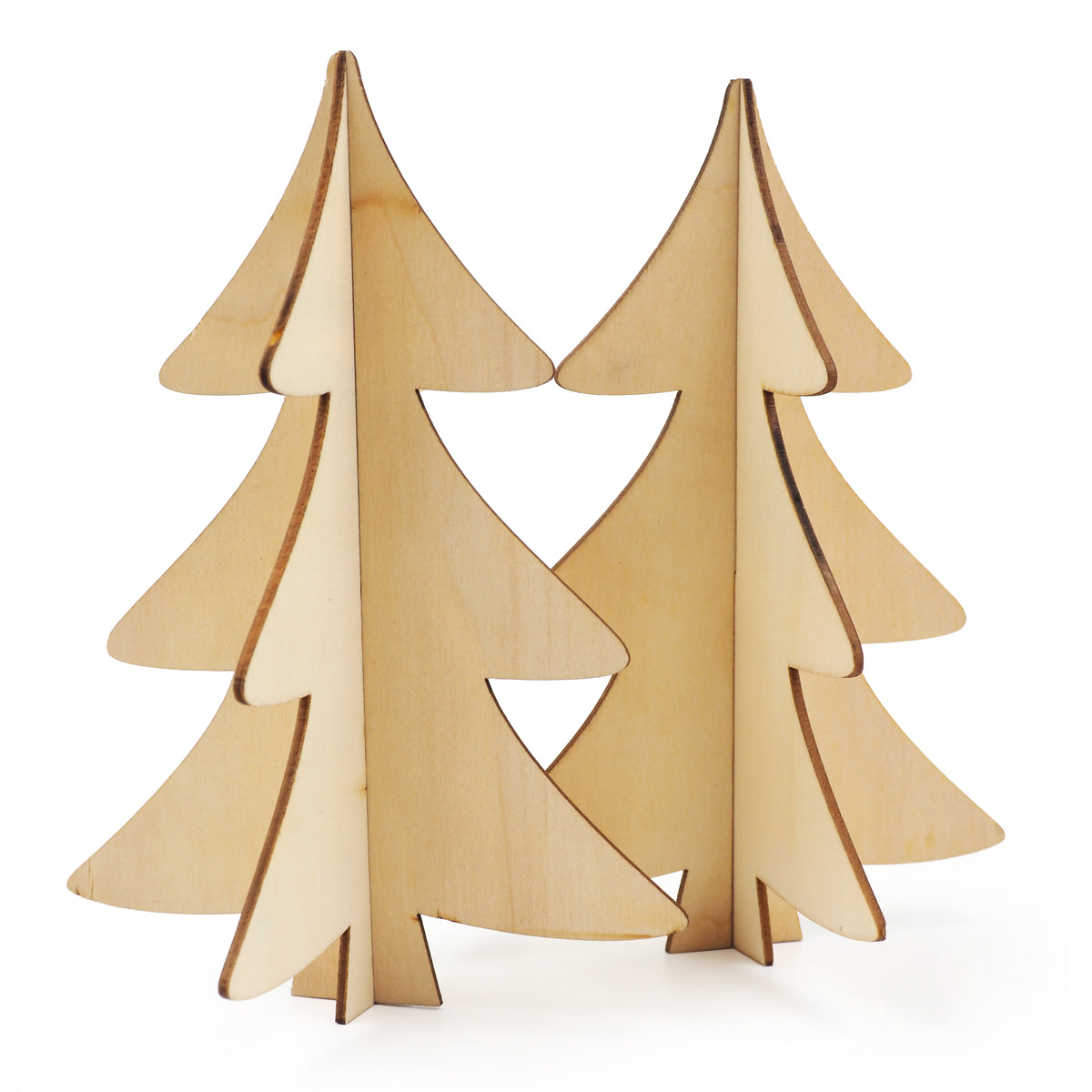 White Smoke XMAS DIY Wood Trees, Natural, 18cm, 2pcs Xmas