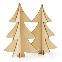 White Smoke XMAS DIY Wood Trees, Natural, 18cm, 2pcs Xmas