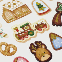 Lavender XMAS Gold Glitter Stickers, Gingerbread Xmas