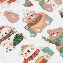 Lavender XMAS Glitter Stickers, Bears Xmas