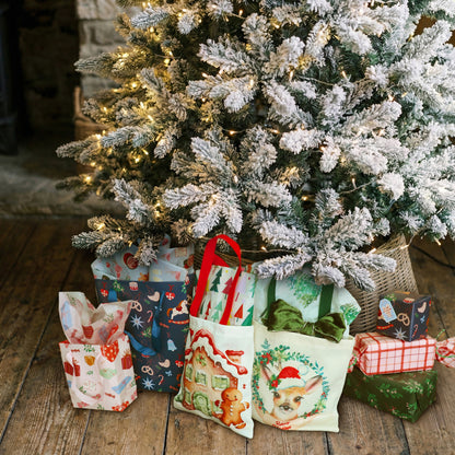 Black XMAS Tissue Paper, Multi Tree design, 70x50cm, 5pk Xmas