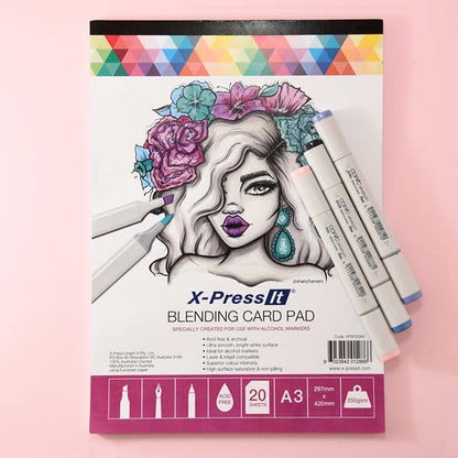 Light Pink X-Press It Blending Card Pad A3, 250gsm, 20sh Pads