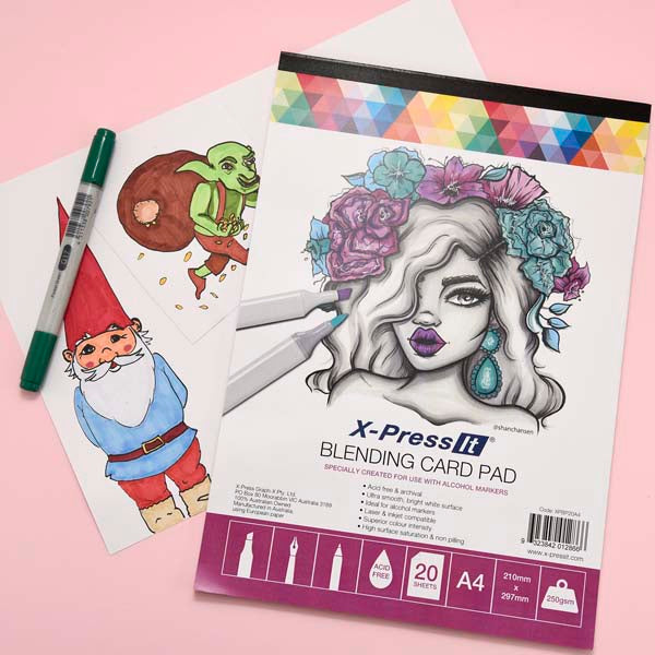 Pink X-Press It Blending Card Pad A4, 250gsm, 20sh Pads
